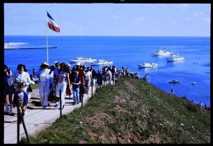 Helgoland: Schiffe vor Anker, von oben