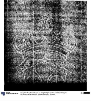 Wappenschild, bekrönt, mit Lilie (Fragment)