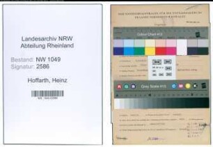 Entnazifizierung Heinz Hoffarth , geb. 01.12.1910 (Kinobesitzer)