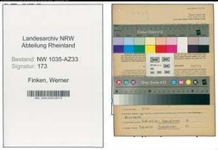 Entnazifizierung Werner Finken , geb. 24.06.1896 (Bergmann)