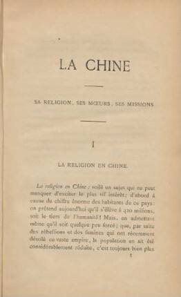 I. La religion en Chine