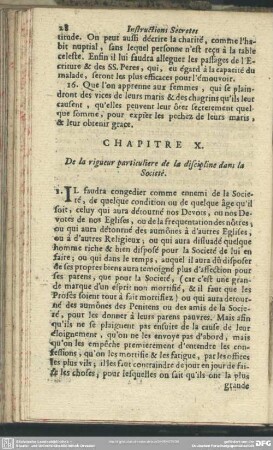 Chapitre X. De la rigueur particuliere de la discipline dans la Societé