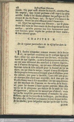 Chapitre X. De la rigueur particuliere de la discipline dans la Societé