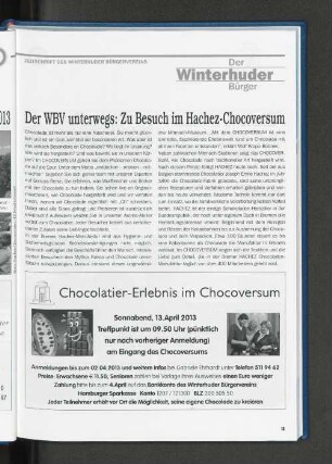 Der WBV unterwegs: Zu Besuch im Hachez-Chocoversum