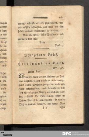 Neunzehnter Brief.
