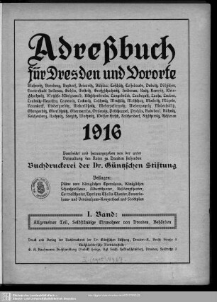 1916: Adreßbuch für Dresden und Vororte