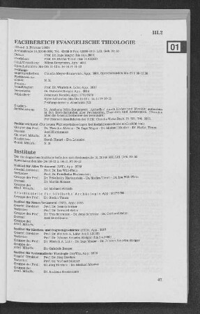 III.2 Fachbereiche