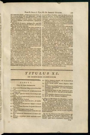 543-554, Titulus XI. De Seminariis Clericorum.