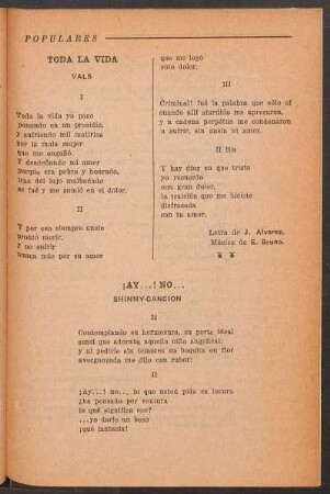 Toda de la vida : Vals