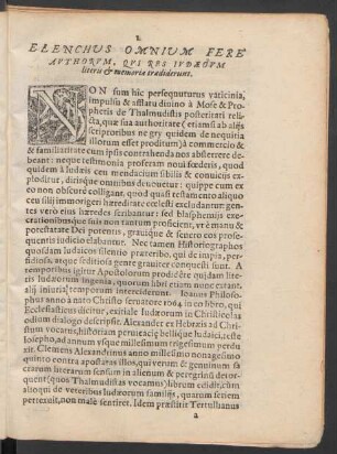 Elenchus Omnium Fere Authorum, Qui Res Iudaeoum literis et memoriae traediderunt.
