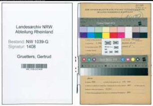 Entnazifizierung Gertrud Gruetters , geb. 04.10.1921 ()