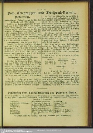 Post-, Telegraphen- und Fernsprech-Verkehr