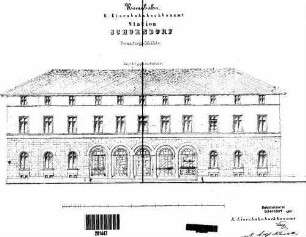 Schorndorf: Empfangsgebäude Verwaltungsgebäude Längsansicht Straßenseite
