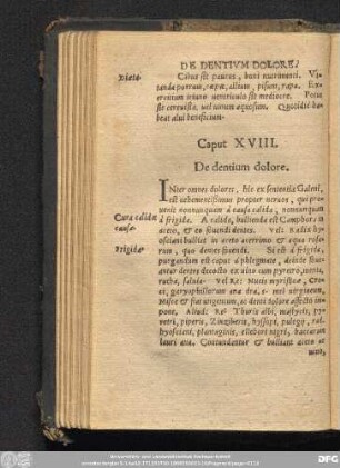 Caput XVIII. De dentium dolore.