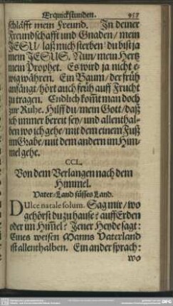 CCL. Von dem Verlangen nach dem Himmel