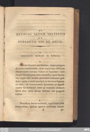 De Methodi Alvum Solventis Et Purgantis Usu Et Abusu.