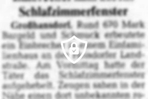Einbrecher kam durchs Schlafzimmerfenster