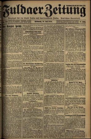 Ausgabe vom Mittwoch, den 16. Juli 1930.