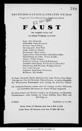 Faust Der Tragödie zweiter Teil