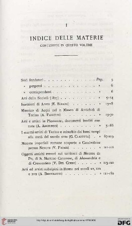 I: Indice delle materie
