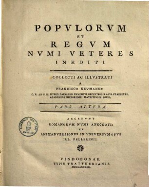 Franc. Neumanni Populorum et regum numi veteres inediti, 2