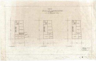 Gsaenger, Gustav; München, Fernpaßstr. 41; Hinterbärenbad- Schule mit Kindertagesstätte - Variante (Grundriss 1. OG, Grundriss 2. OG,Grundriss 3. OG)