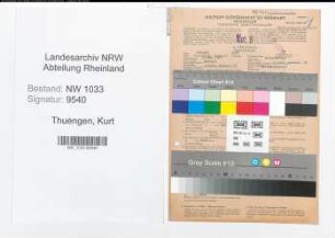 Entnazifizierung Kurt Thuengen , geb. 11.05.1922 (Werkzeugmacher)