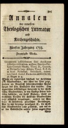 Zwanzigste Woche