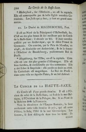 Le Cercle De La Haute-Saxe.