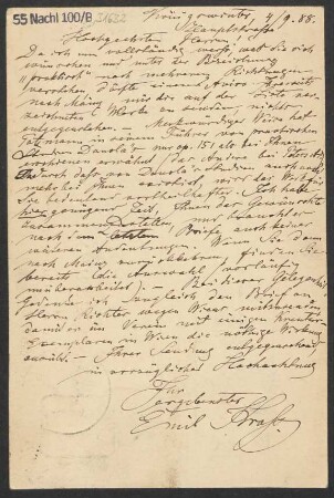 Brief an B. Schott's Söhne : 04.09.1888
