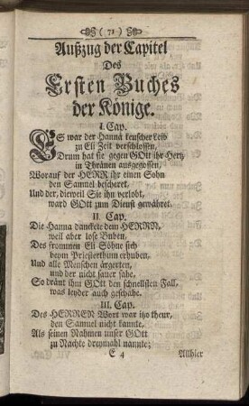 Außzug der Capitel Des Ersten Buches der Könige