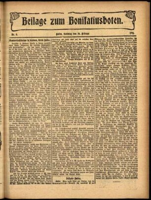 Zweite Ausgabe vom Sonntag, den 19. Februar 1911.