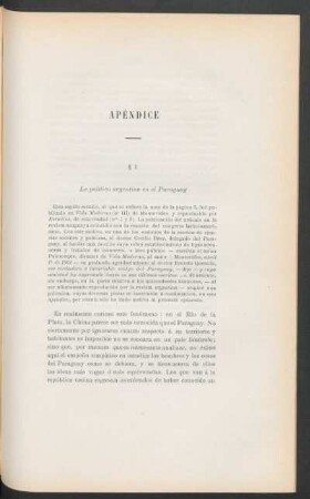 § I - La politica argentina en el Paraguay