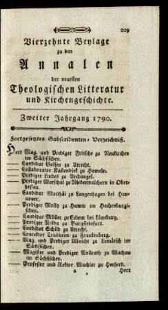 Vierzehnte Beylage