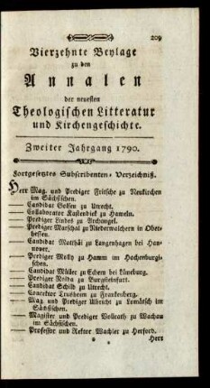Vierzehnte Beylage