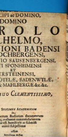 Specimen e theologia dogmatica et morali desumptum, de rerum conditu, primo obligationis erga Deum dominum indice