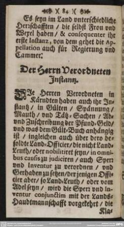 Der Herrn Verordneten Instantz