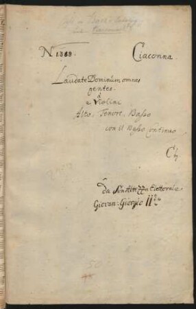 Laudate Dominum omnes gentes; V (3), orch, bc; C-Dur