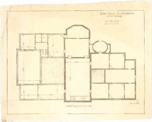 Billing, Hermann; Baden-Baden; Kunsthalle - Grundriss Hauptgeschoss, Ergänzung