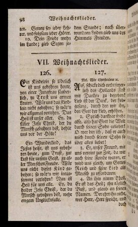98-118, VII. Weihnachtslieder.