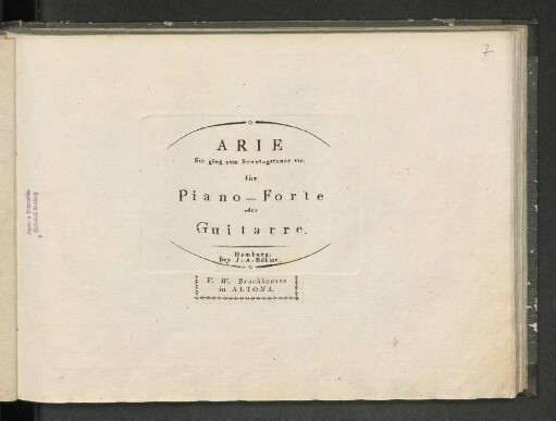 Arie Sie ging zum Sonntagstanze etc. : für Piano-Forte oder Guitarre