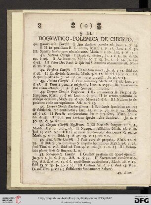 §III. Dogmatico-polemica de Christo