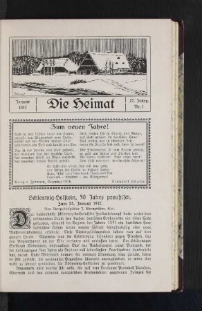 Schleswig-Holstein, 50 Jahre preußisch. : Zum 24. Januar 1917.