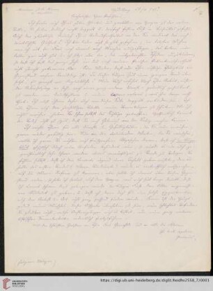 Brief von Georg Gottfried Gervinus an Johann Friedrich Minssen