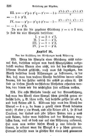 16. Von der Auflösung der Gleichungen durch Näherung.
