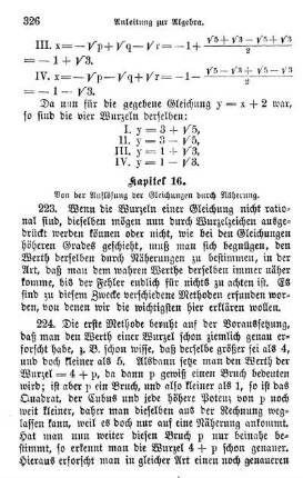 16. Von der Auflösung der Gleichungen durch Näherung.