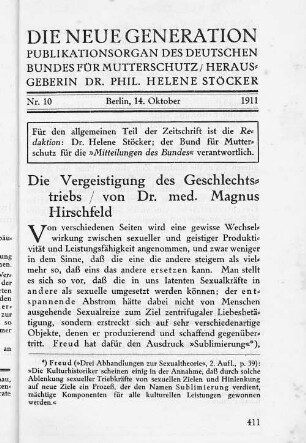 Die Vergeistigung des Geschlechtstriebs