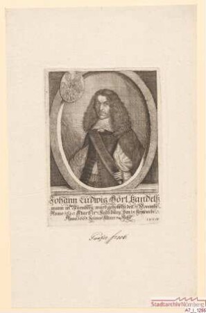 Johann Ludwig Hörl, Handelsmann in Nürnberg; geb. 11. November 1620; gest. 13. September 1663