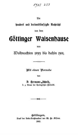 153: Nachricht von dem Göttinger Waisenhause