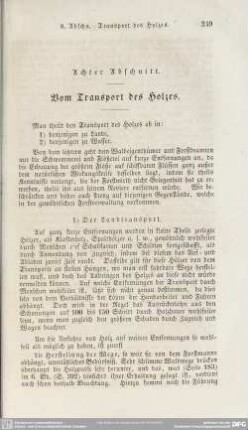 Achter Abschnitt. Vom Transport des Holzes